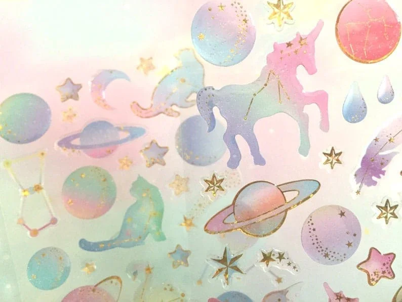 Pastel 3d sticker - pack of 1 sheet assorted design - Image 7
