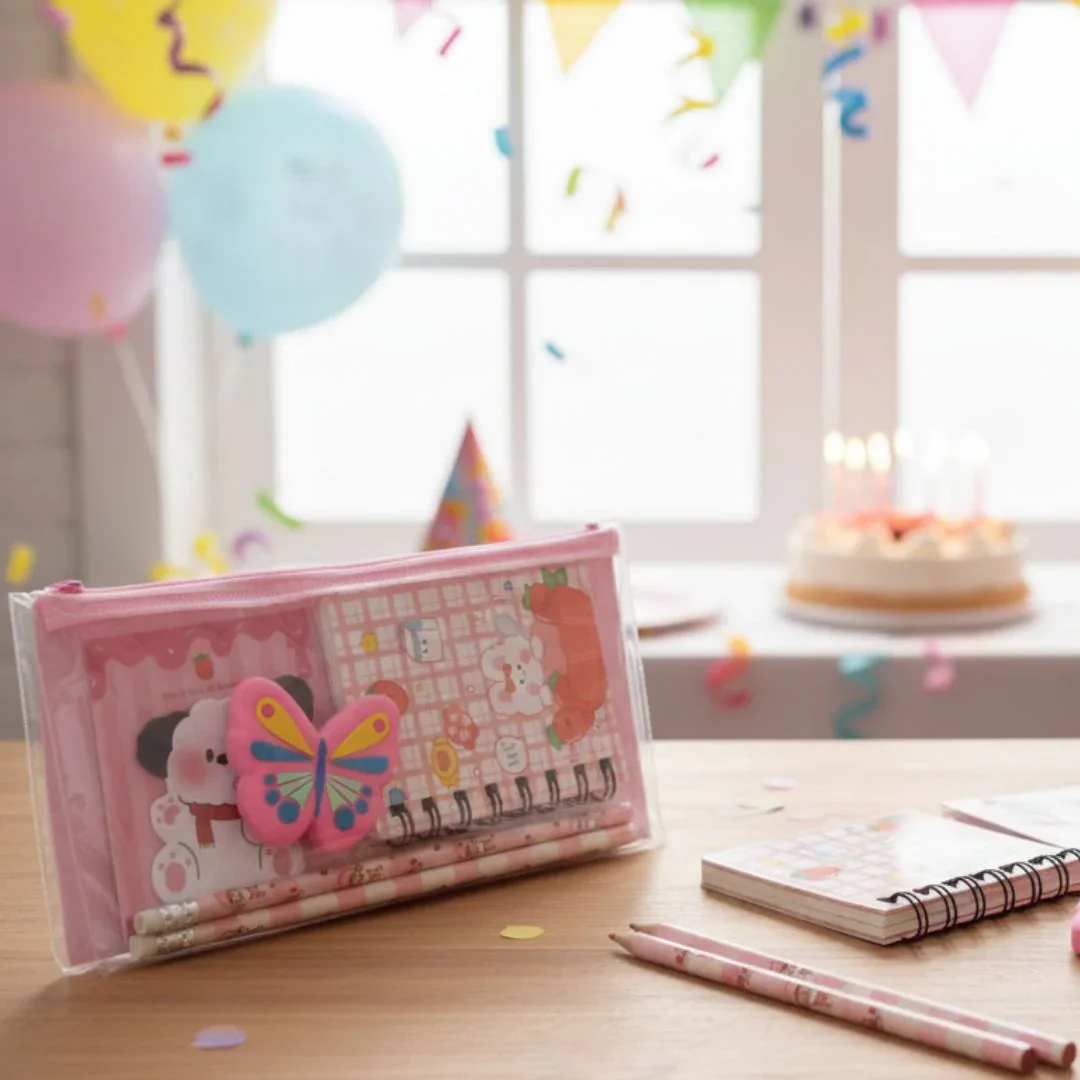 Cute kawaii Butterfly Stationary Set with pouch  | Pack of 1 - Image 4