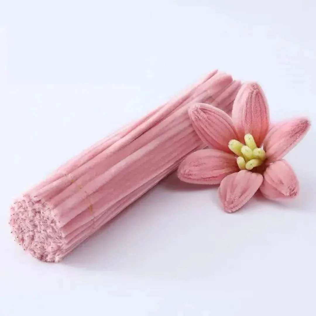 Pastel Peach Pipe Cleaner Plain l Pack of 100Pc l (PT06)