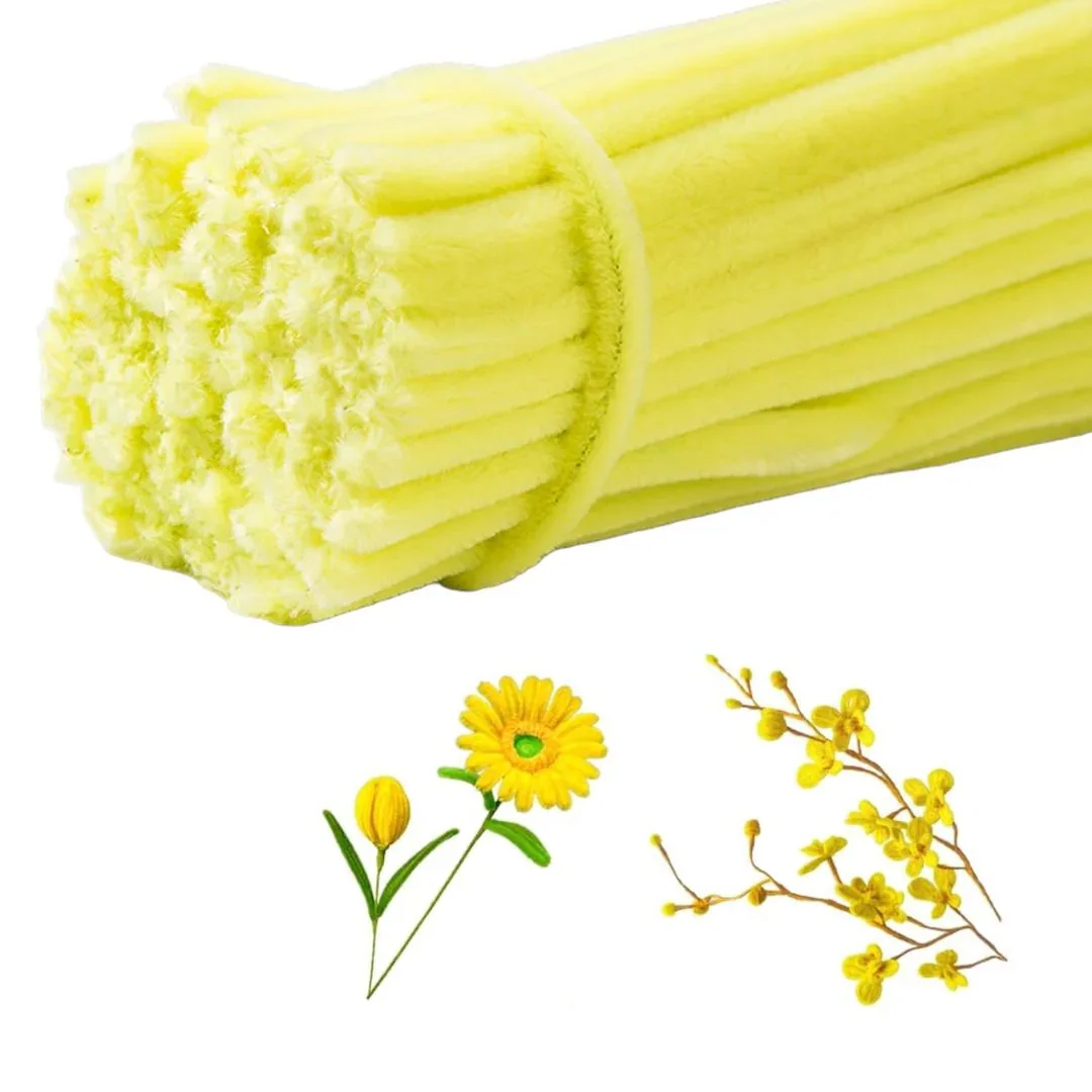 Pastel Yellow Pipe Cleaners Plain | 100 Pc Pack (PT04) - Image 3