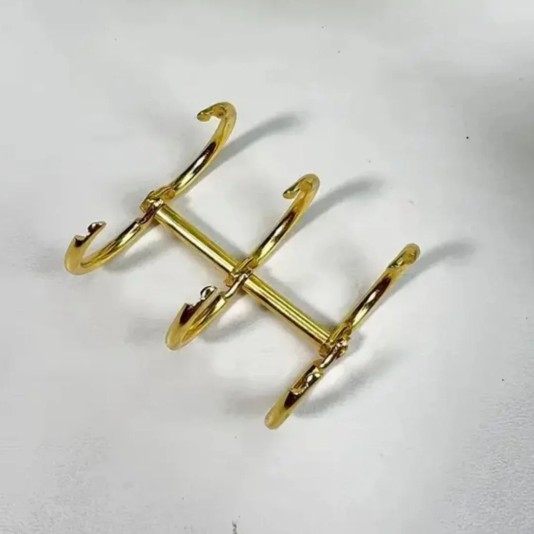 Elegant Gold 3-Hole Book Rings - 2 Piece Set - Image 3