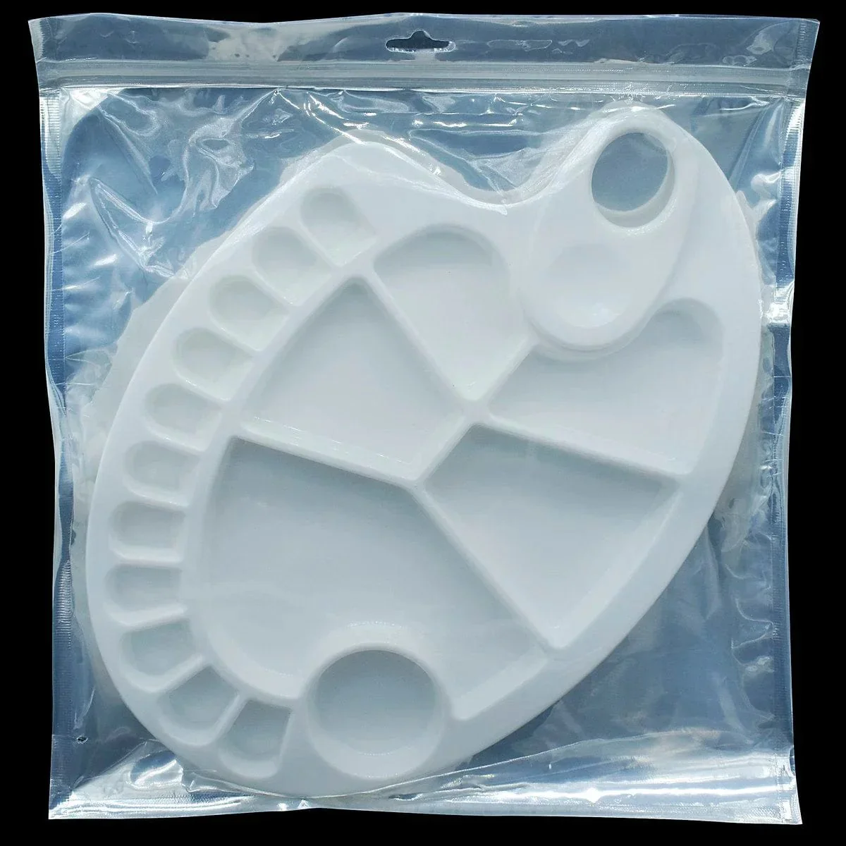 Plastic Oval Kidney Shaped 20 Well Painting Palette,30 x 19 cm - Image 4