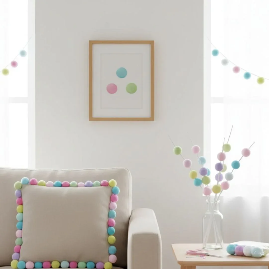 Pastel Pom Pom Balls – 4CM – Pack of 10 – PPB03 - Image 5