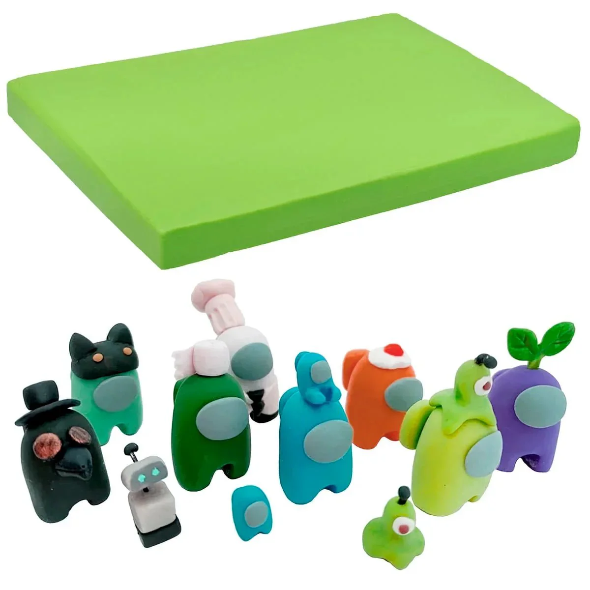 Polymer Clay 250gm Fluorescent Green PCLAY-FGN - Image 3