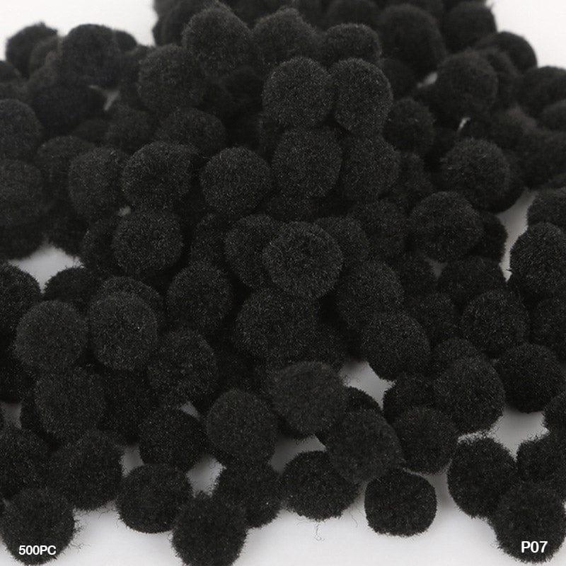 Pompom Plain Medium  2Cm Black 500Pc (P07)
