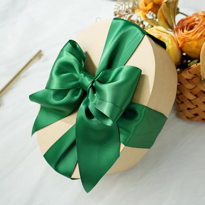 Christmas green Premium 1.5 inch Satin Ribbon l Pack of 1 (10 meters) - Image 3