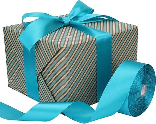 Turquoise Blue Premium 1.5 inch Satin Ribbon l Pack of 1 (10 meters) - Image 3