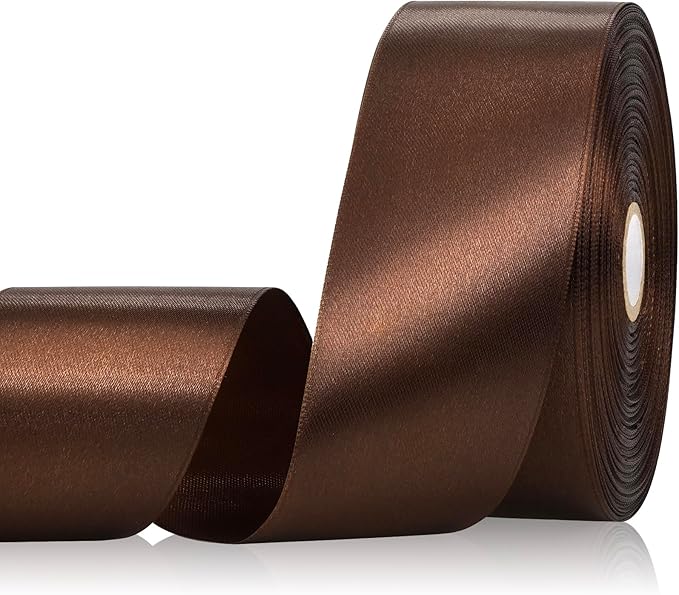 Matt Brown Premium Pastel double faced satin ribbon 1.5 INCH (10 meters) - Image 3