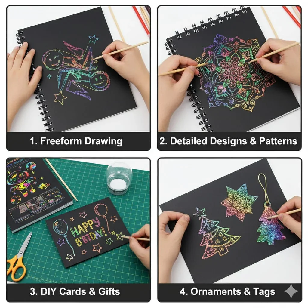 Rainbow Scratch Paper Note Wiro 10 Sheet A6 - Image 3