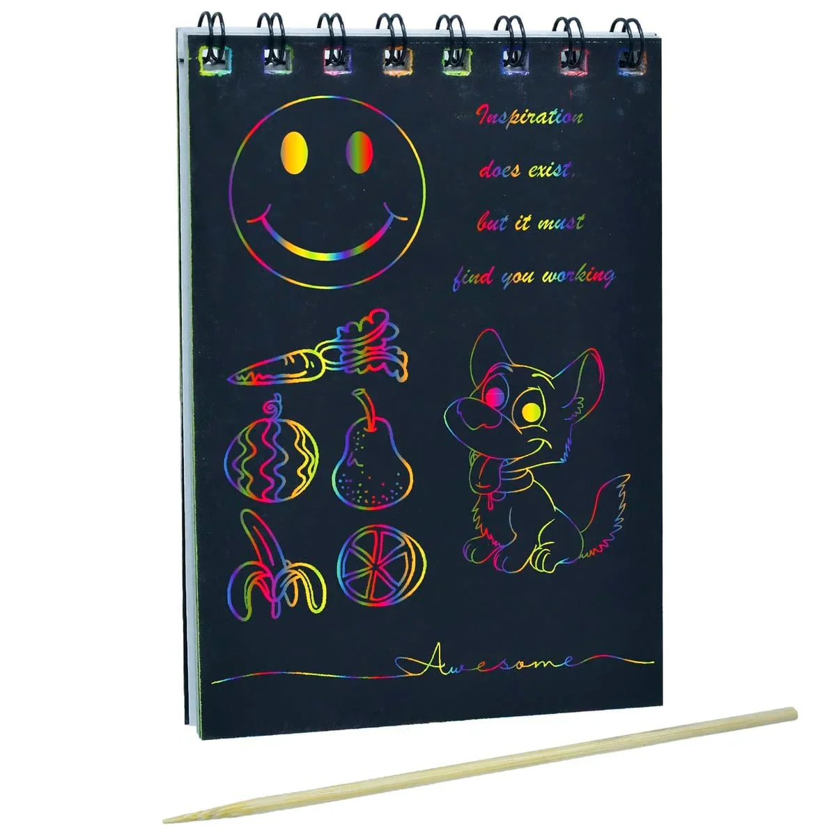 Rainbow Scratch Paper Note Wiro 10 Sheet A6 - Image 4