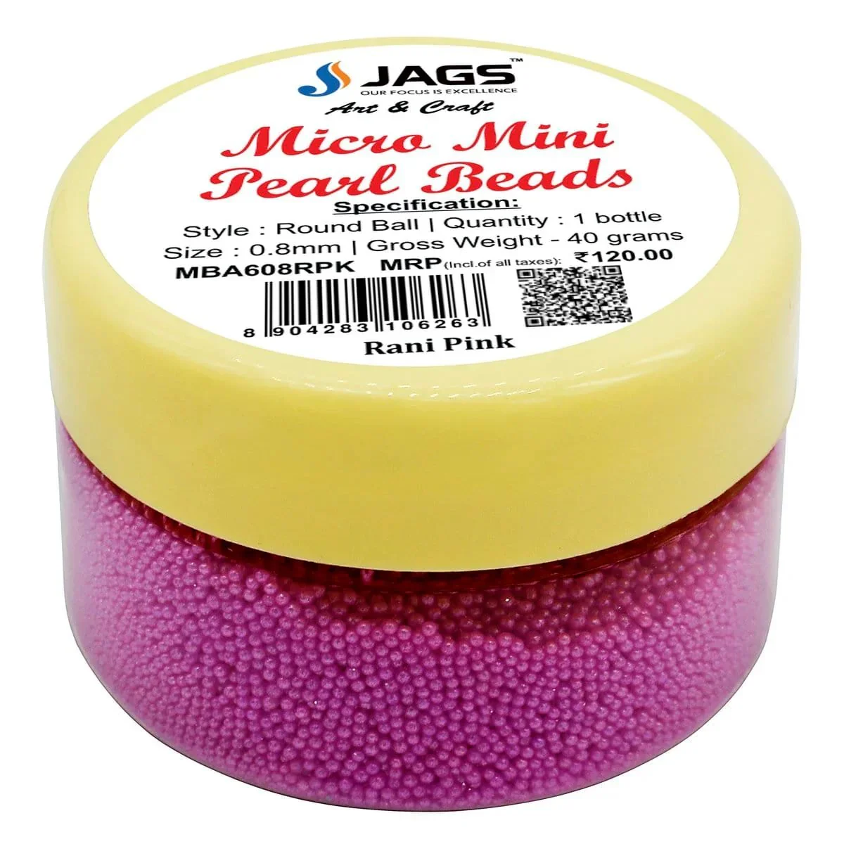 Rani pink Micro Mini Pearl Beads 45gm - Image 4