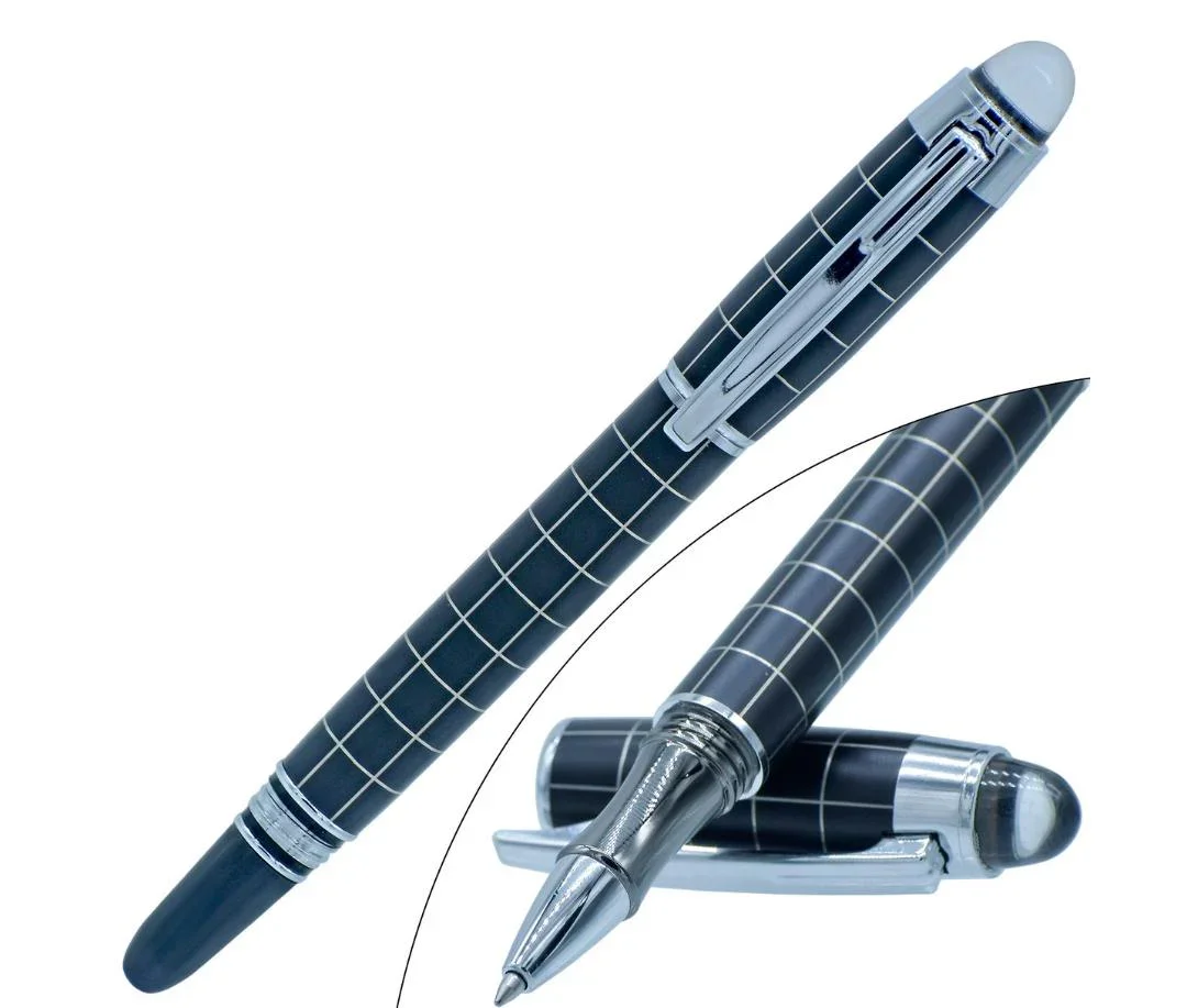 Roller Pen Black Silver Clip Checks – 079RPSCC - Image 2