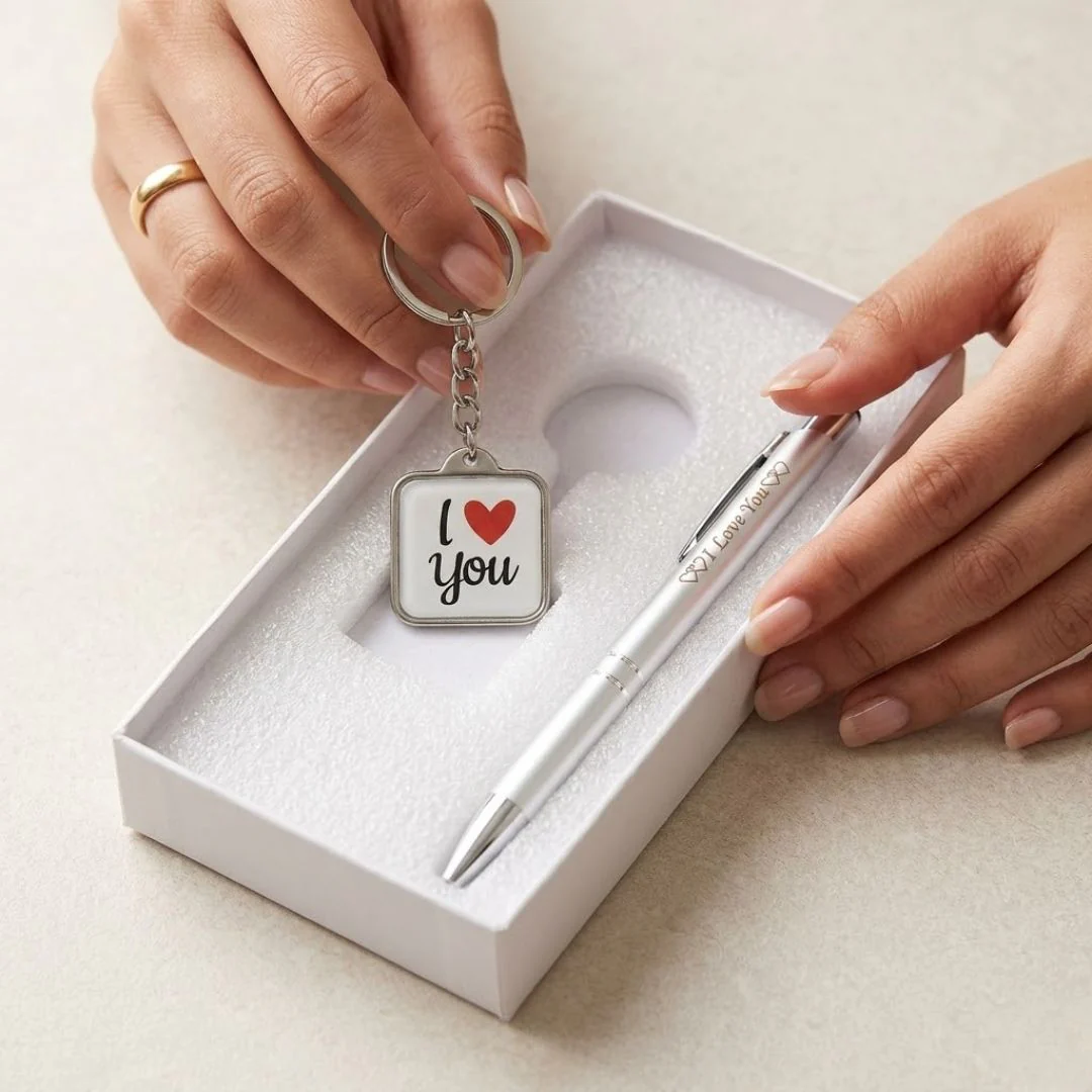 Classic Pen & Message Keychain Combo |Assorted |  Pack Of 1 - Image 6