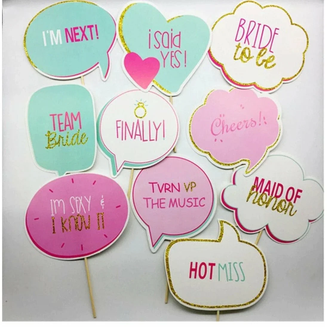 Bride To Be Selfie Props (contain 10 unitprops)