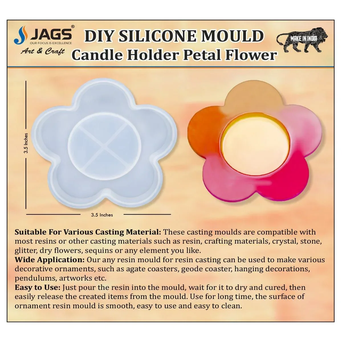 Silicone Mould Candle Holder Petal Flower - Image 4