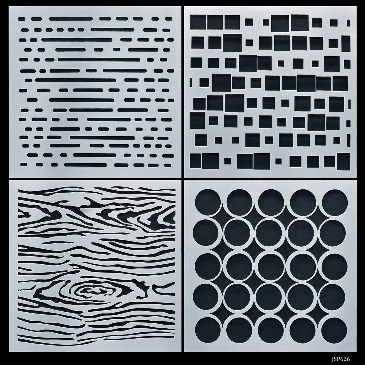 Drawing Stencil Plastic 6x6 4Pcs Set