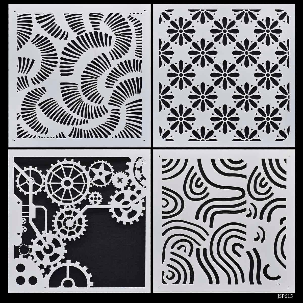Drawing Stencil Plastic 6x6 4Pcs Set