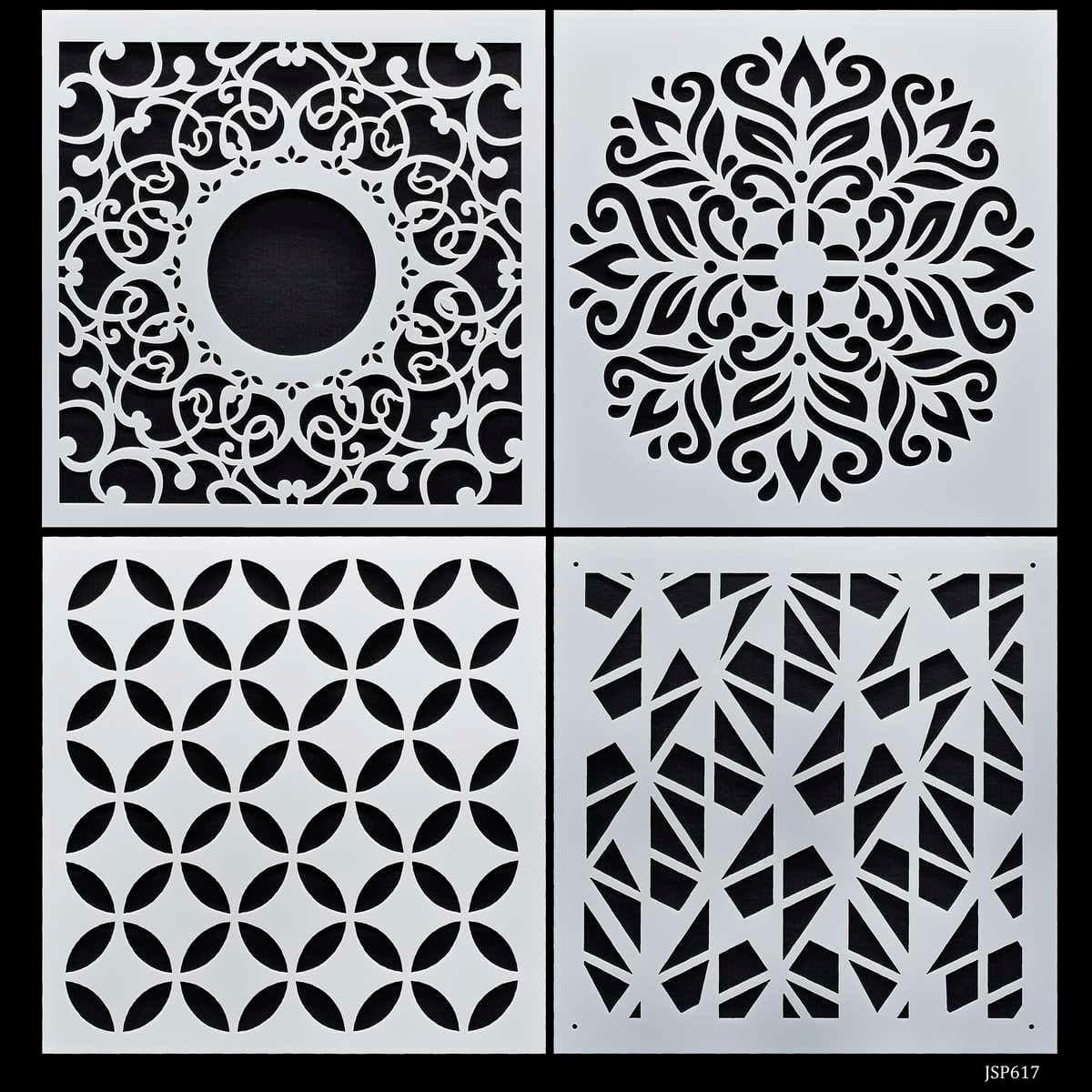 Abstract Pattern Stencil Set – DIY Wall Art, Painting & Craft Templates | Pack of 1