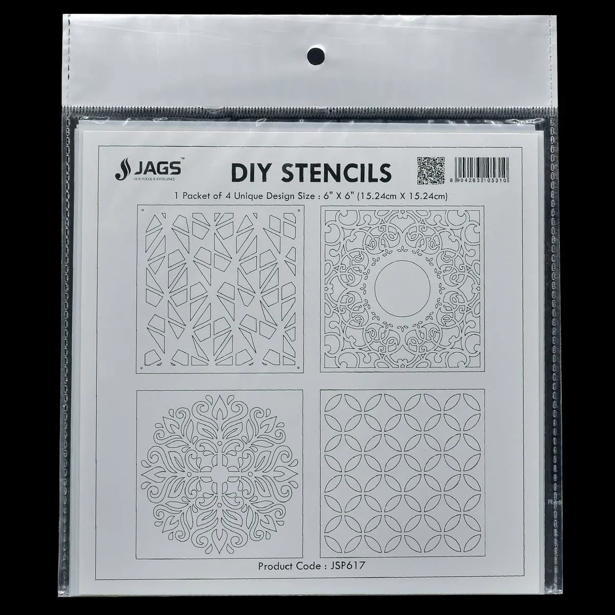 Abstract Pattern Stencil Set – DIY Wall Art, Painting & Craft Templates | Pack of 1 - Image 6