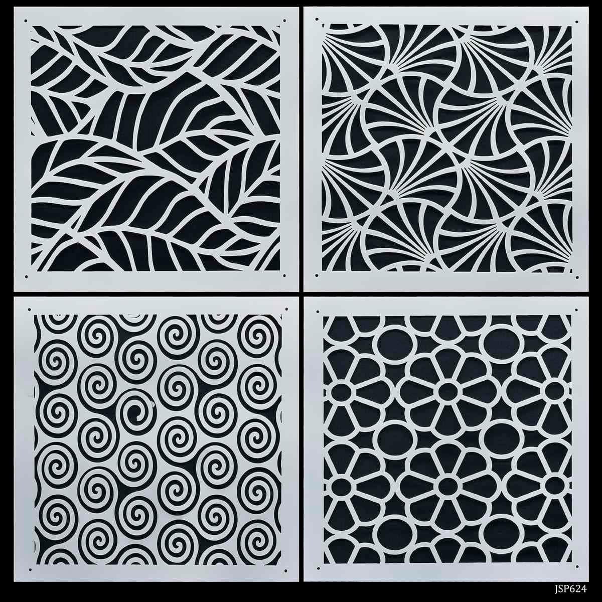 Drawing Stencil Plastic 6x6 4Pcs Set