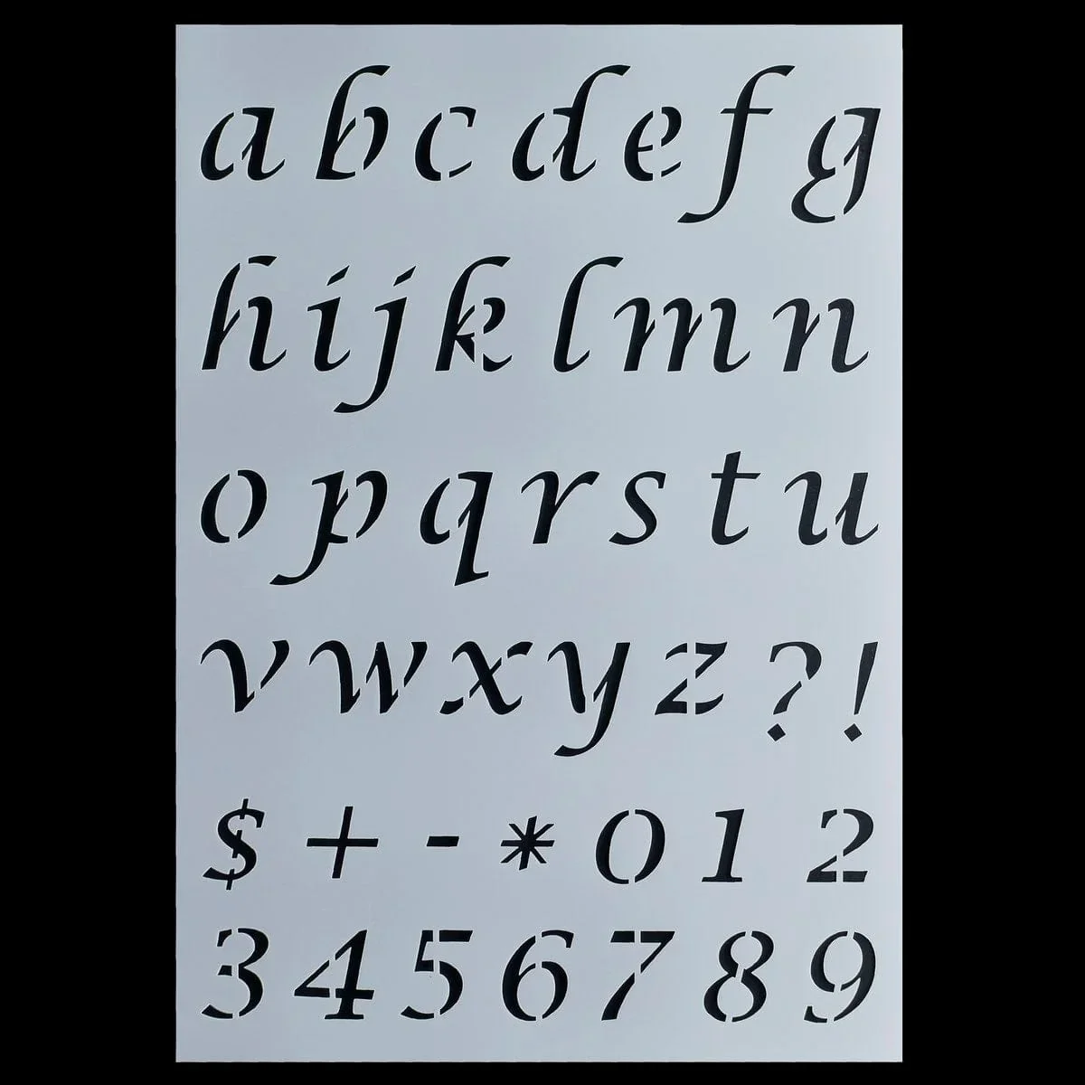 Drawing Stencil Plastic A4 A to Z/0 to 9 Small letter symbols