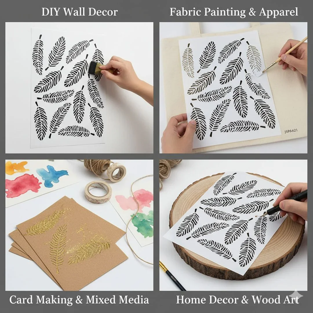 Drawing Stencil Plastic A4 Big Leaf Design - Image 6