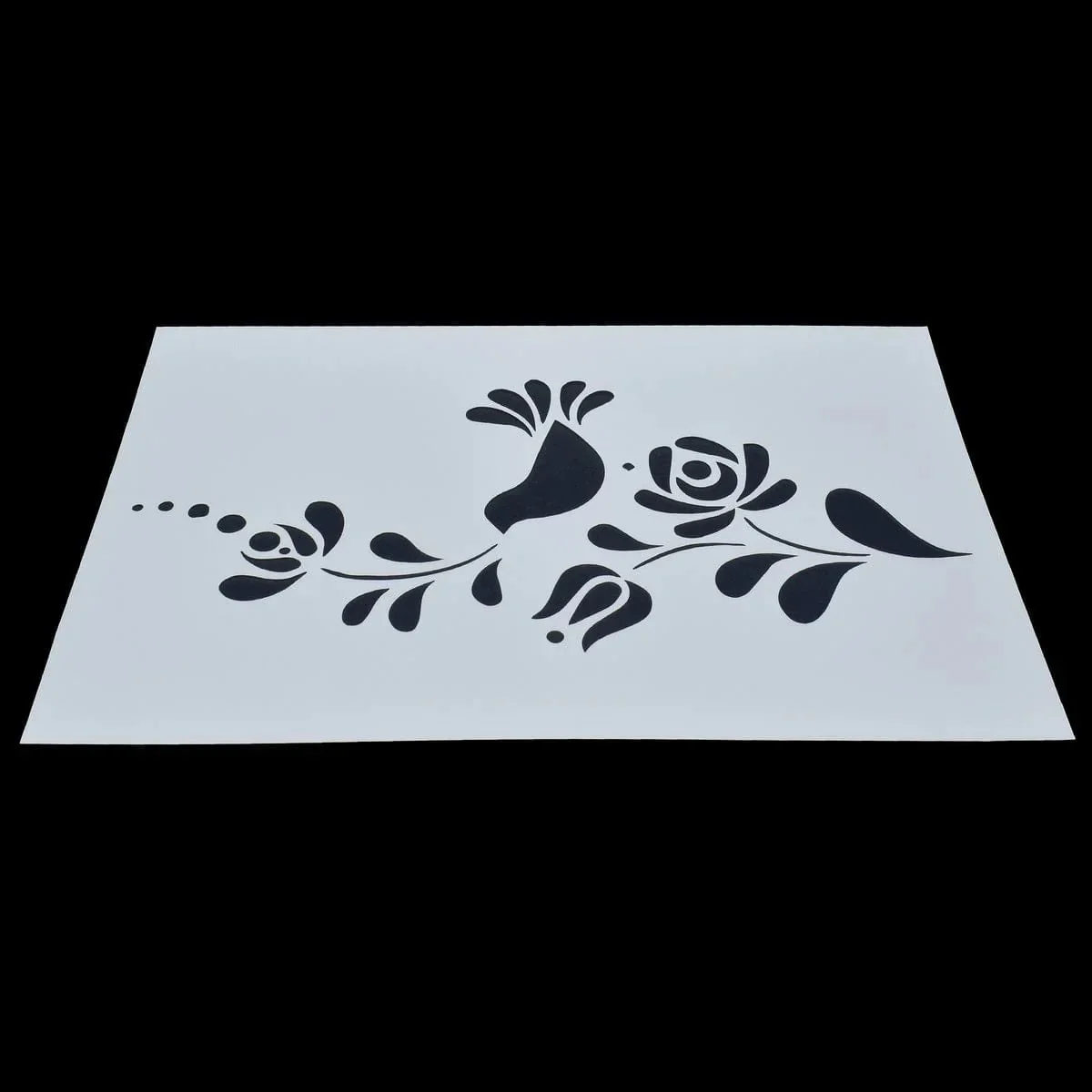 Drawing Stencil Plastic A4 Flower and Bird Design - Image 2