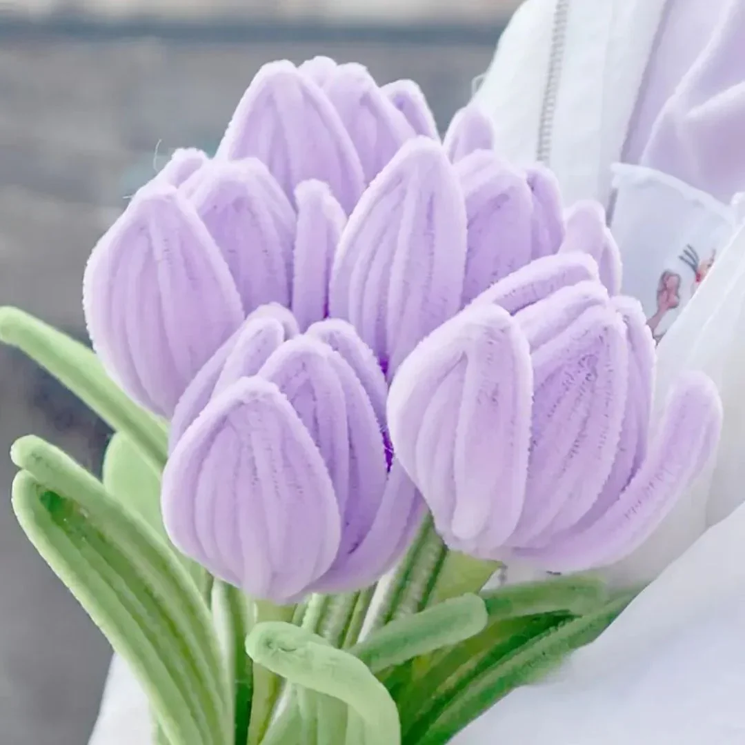 Lilac Plain Pipe Cleaner for Craft and Bouquet l PACK OF 1 - Image 4