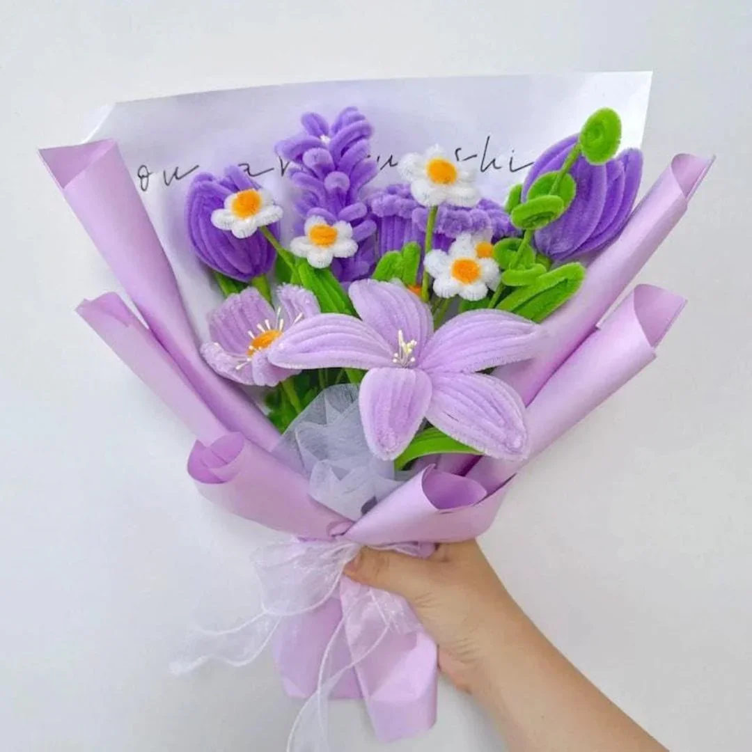 Lilac Plain Pipe Cleaner for Craft and Bouquet l PACK OF 1 - Image 6
