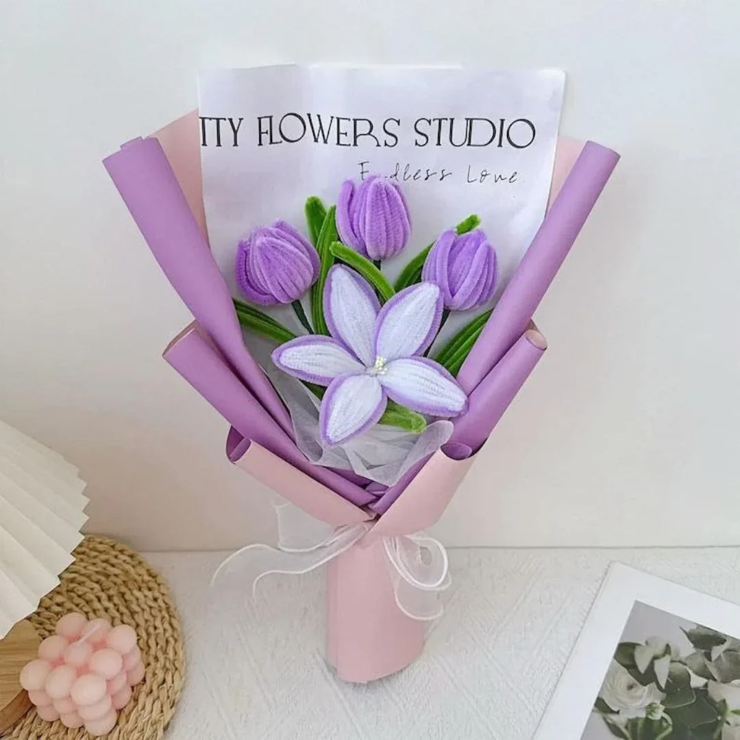 Lilac Plain Pipe Cleaner for Craft and Bouquet l PACK OF 1 - Image 7