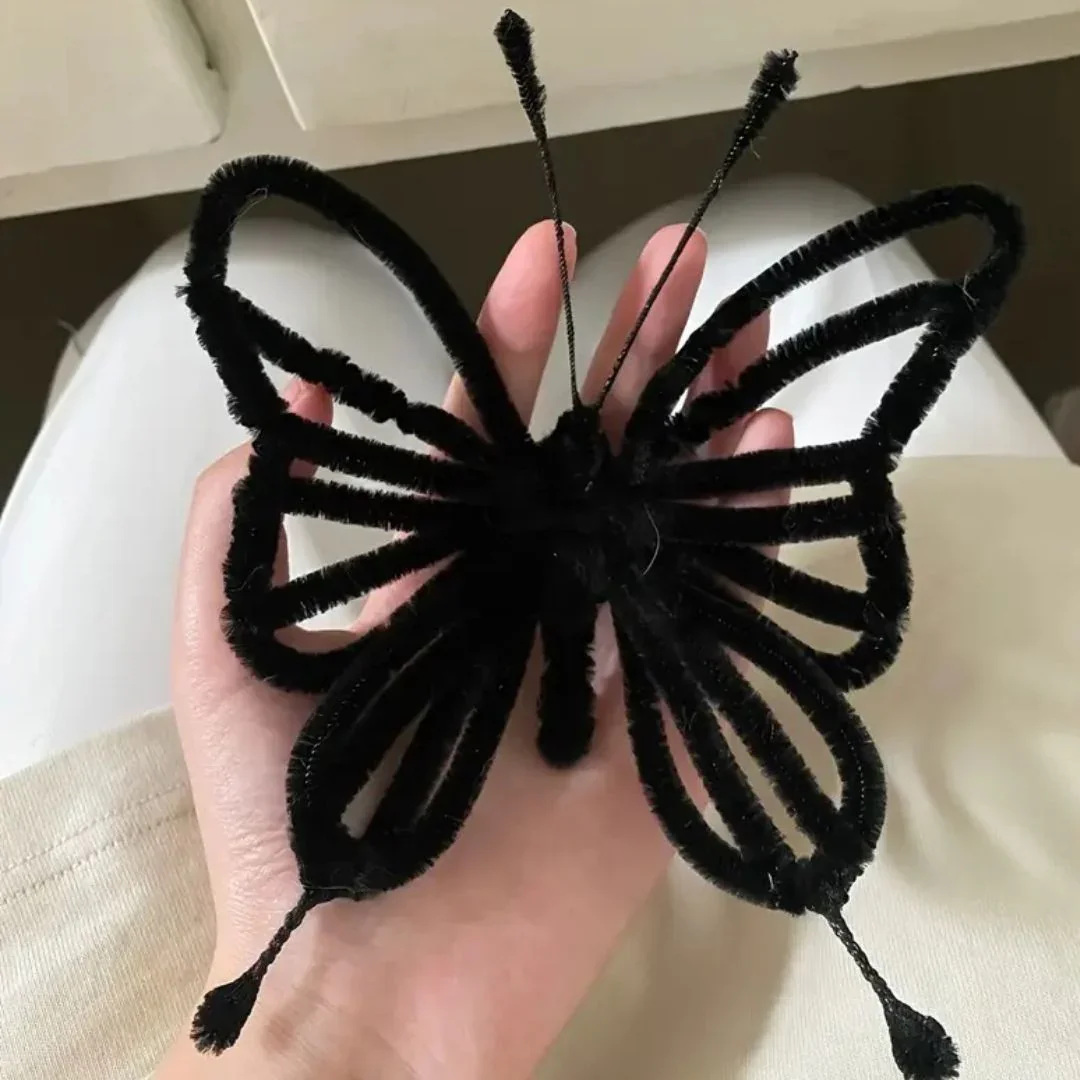Black Plain Pipe Cleaner for Craft and Bouquet l Pack of 100Pc - Image 3