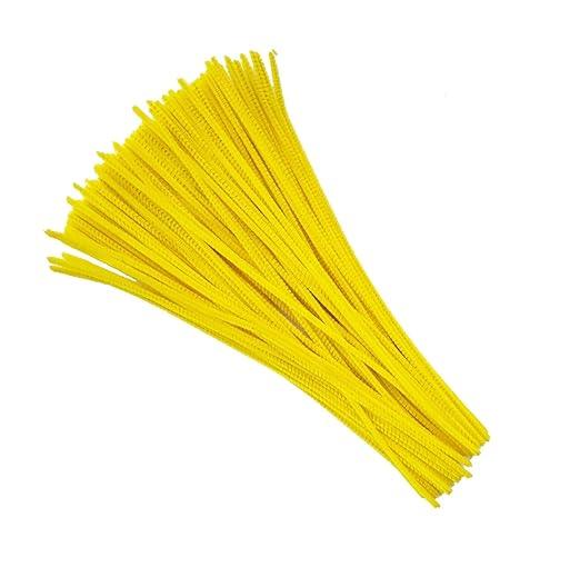 Yellow Plain Pipe Cleaner for Craft and Bouquet l Pack of 100pcs - Image 3