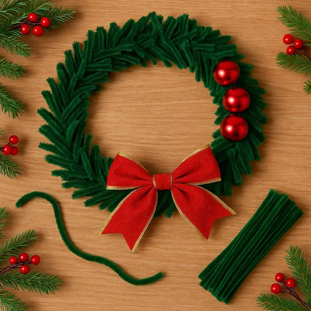Dark Green Plain Pipe Cleaner for Craft and Bouquet | made with EXTRA FURRING & thickness - Image 2