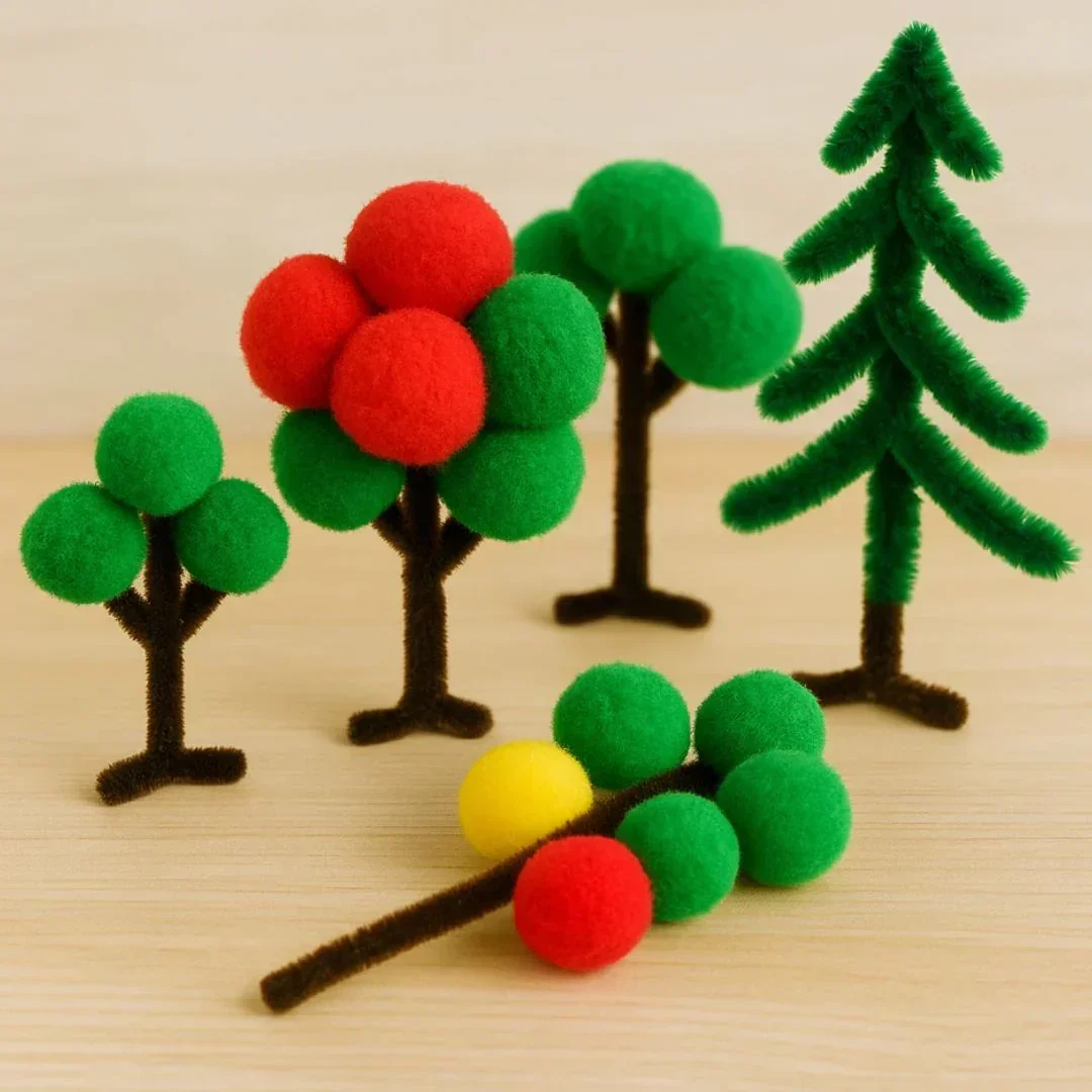 Dark Green Plain Pipe Cleaner for Craft and Bouquet | made with EXTRA FURRING & thickness - Image 5