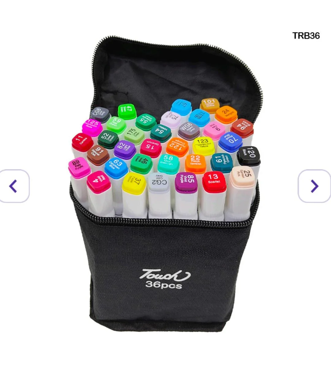 36 Black Touch Markers in Zipper Pouch - Image 2