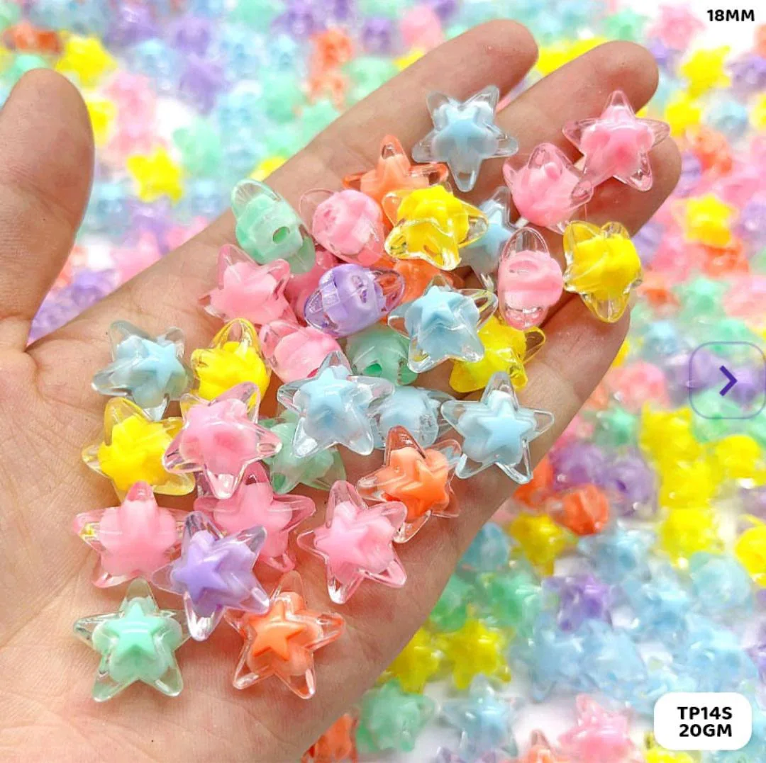 Pastel Starburst Craft Beads (20g Pack)