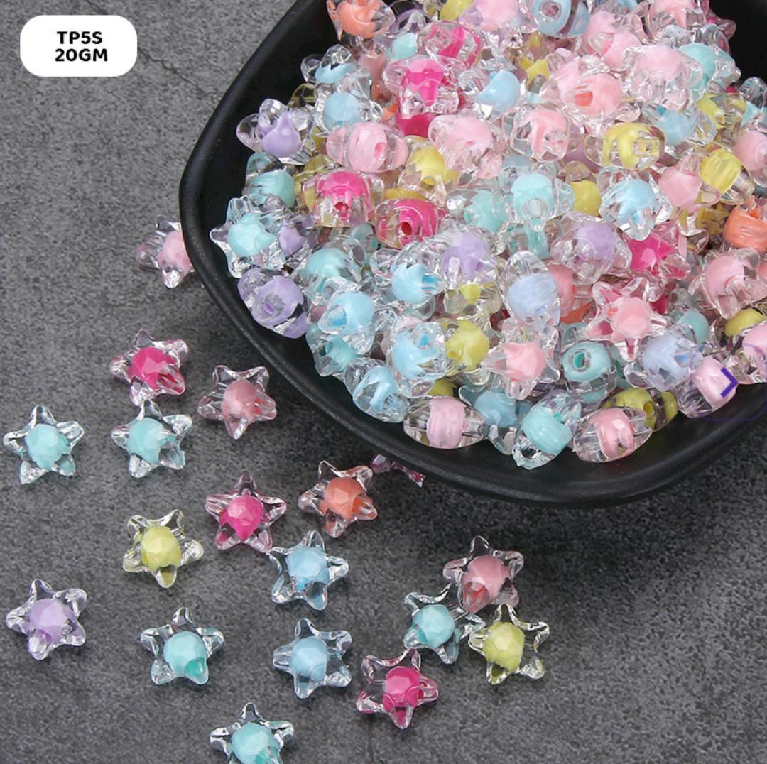 Pastel Star Craft Beads (20gm) pack of 1