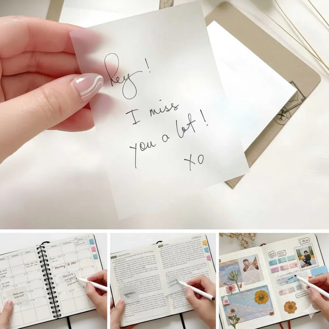(Buy 1 Get 1 Free) Transparent sticky notes 3X3 inches (Pack of 50-80 sheets) - Image 5