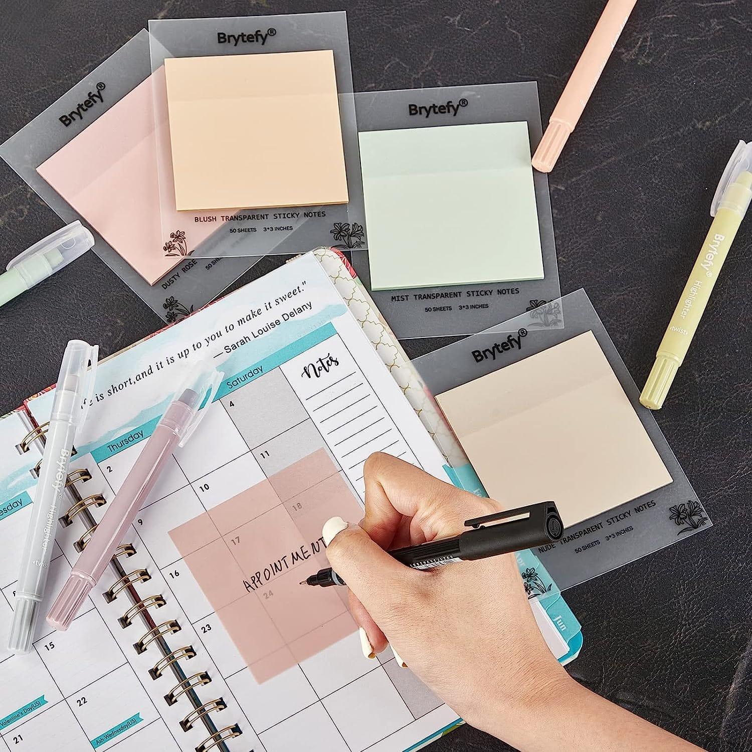 Pastel Transparent Sticky Notes - 50 sheets- 3inch x3inch - Image 3