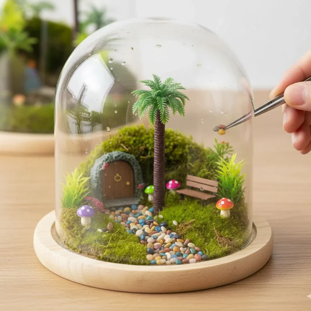 Miniature Palm Trees for Tropical Dioramas & Crafts (2pcs) Pack of 1 - Image 3