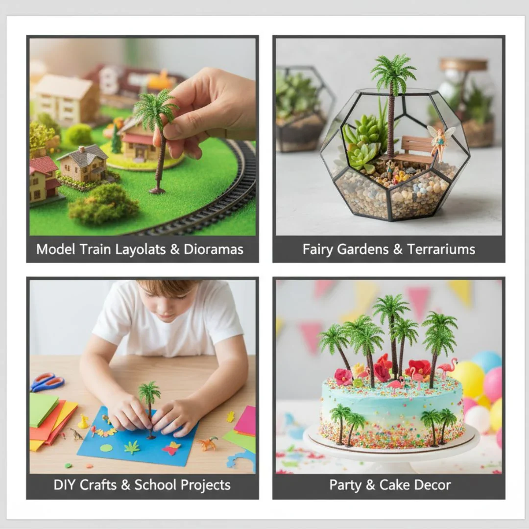 Miniature Palm Trees for Tropical Dioramas & Crafts (2pcs) Pack of 1 - Image 5