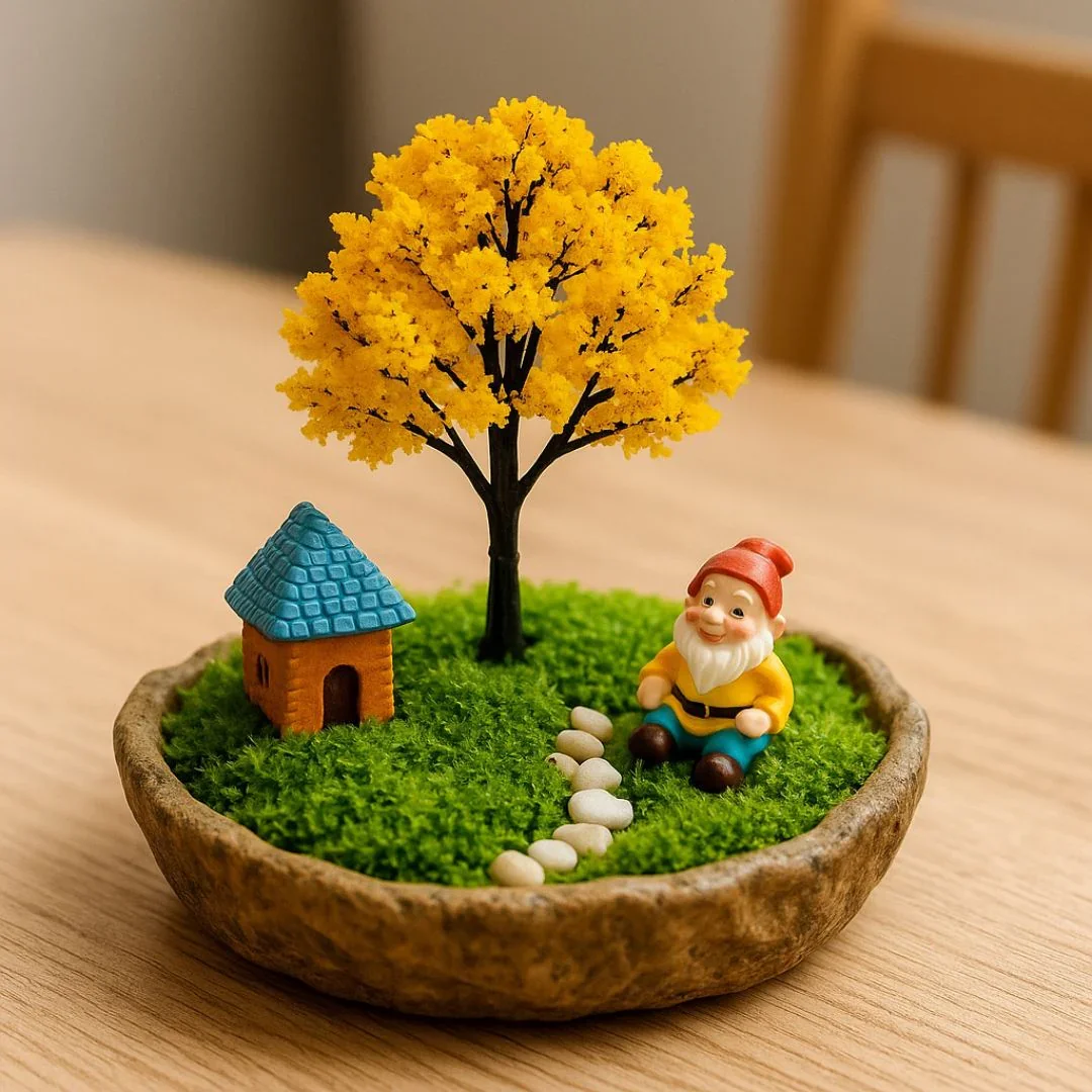 Miniature Yellow Floral Trees (2pcs) Pack of 1 - Image 3