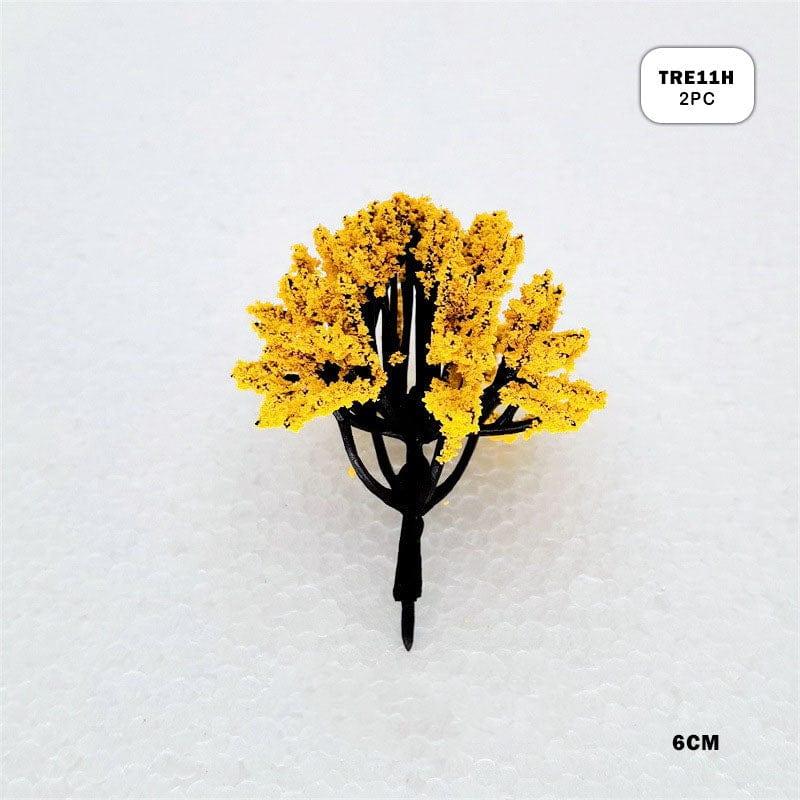 Miniature Yellow Floral Trees (2pcs) Pack of 1 - Image 6