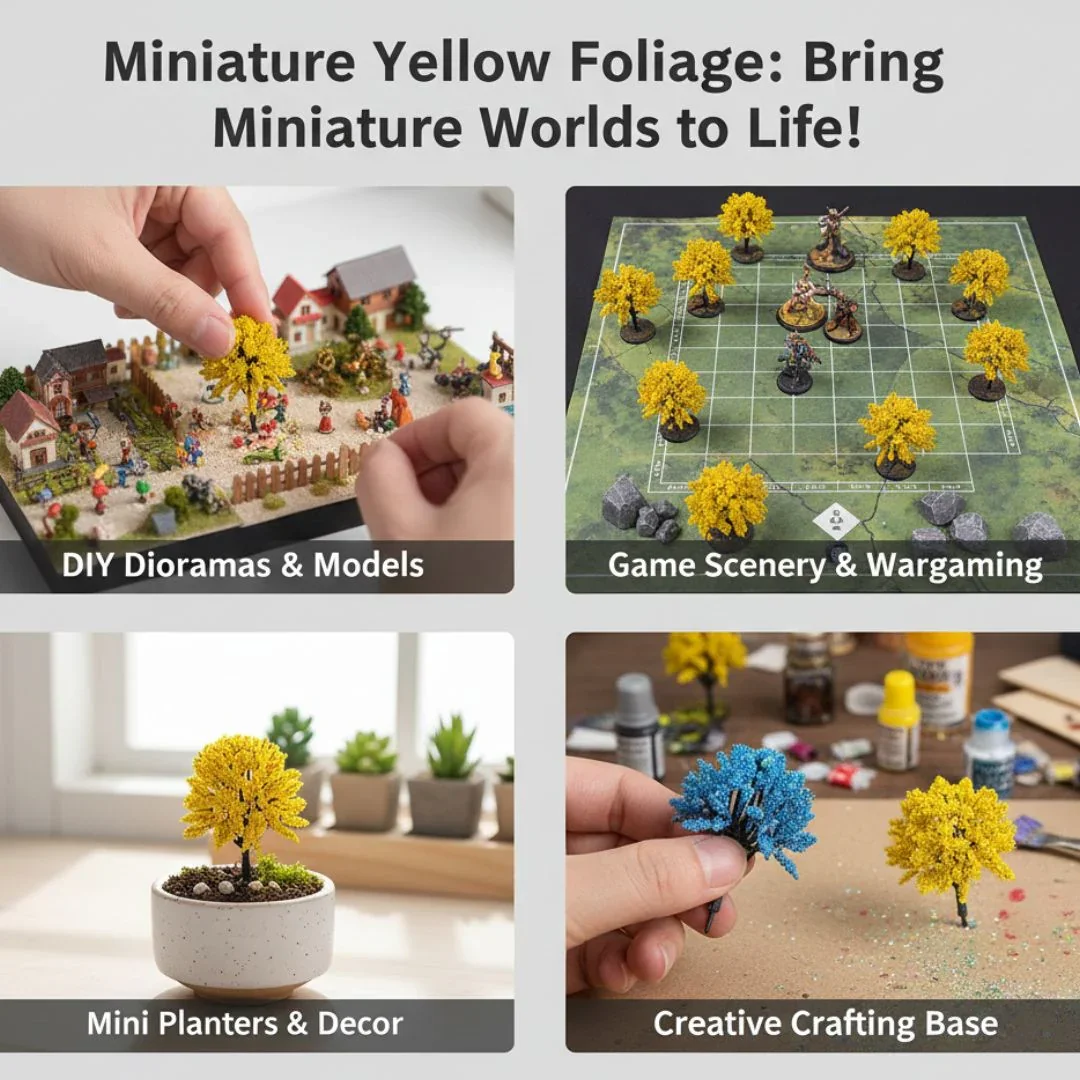 Miniature Yellow Floral Trees (2pcs) Pack of 1 - Image 7