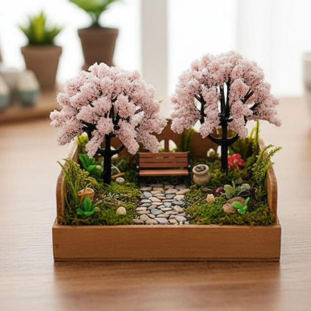 Miniature Blossom Tree Pink | Decorative Model (2pcs - Image 4