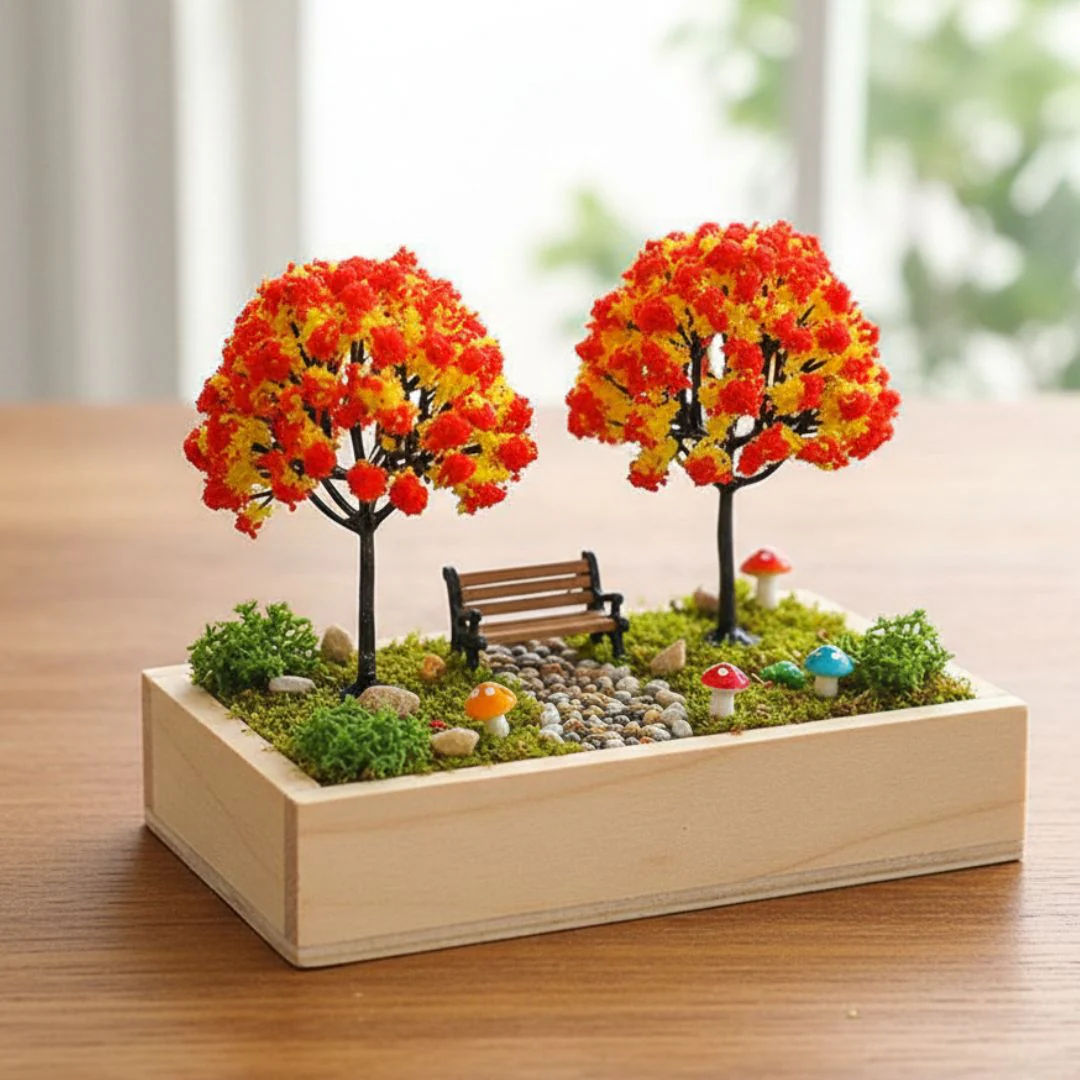 Miniature Red Tree Decorative Model (6cm) 2pcs-Pack of 1 - Image 3