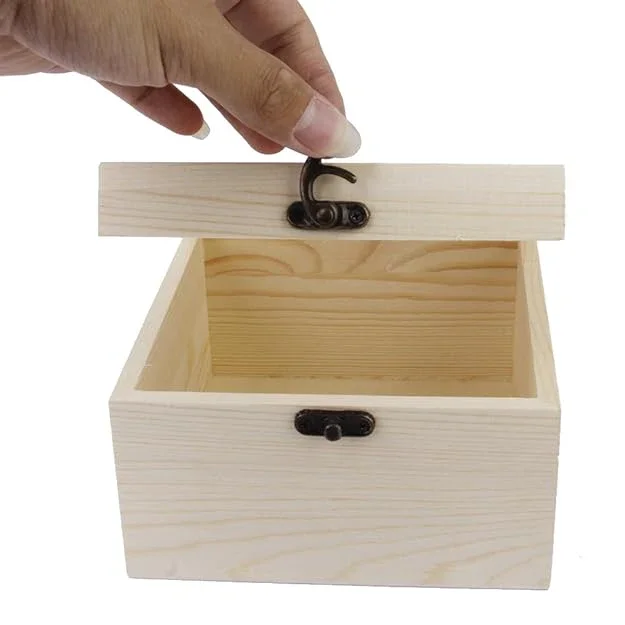 Versatile Wooden Box - 8x8x5cm, Contain 1 Unit for DIY - Image 2