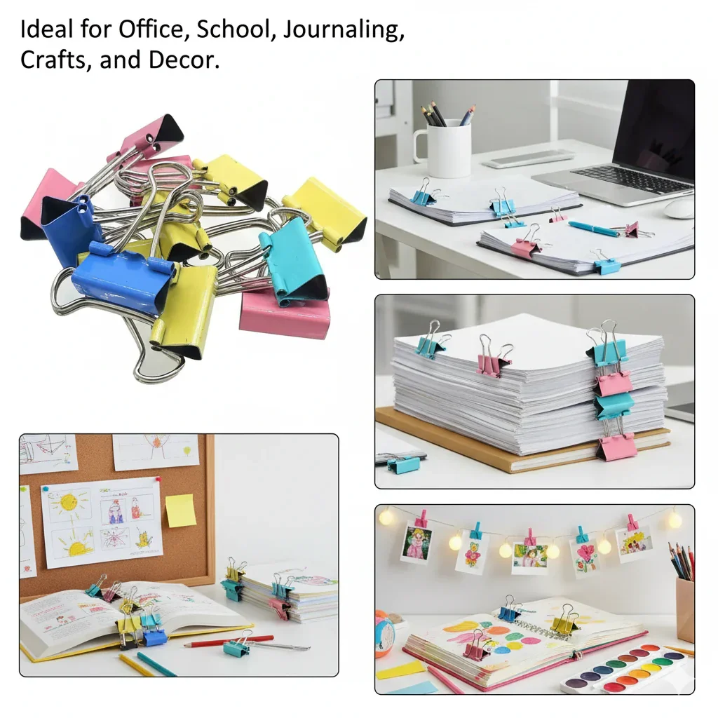 Vibrant Colored Binder Clips  19mm (12 Pcs) - Image 4
