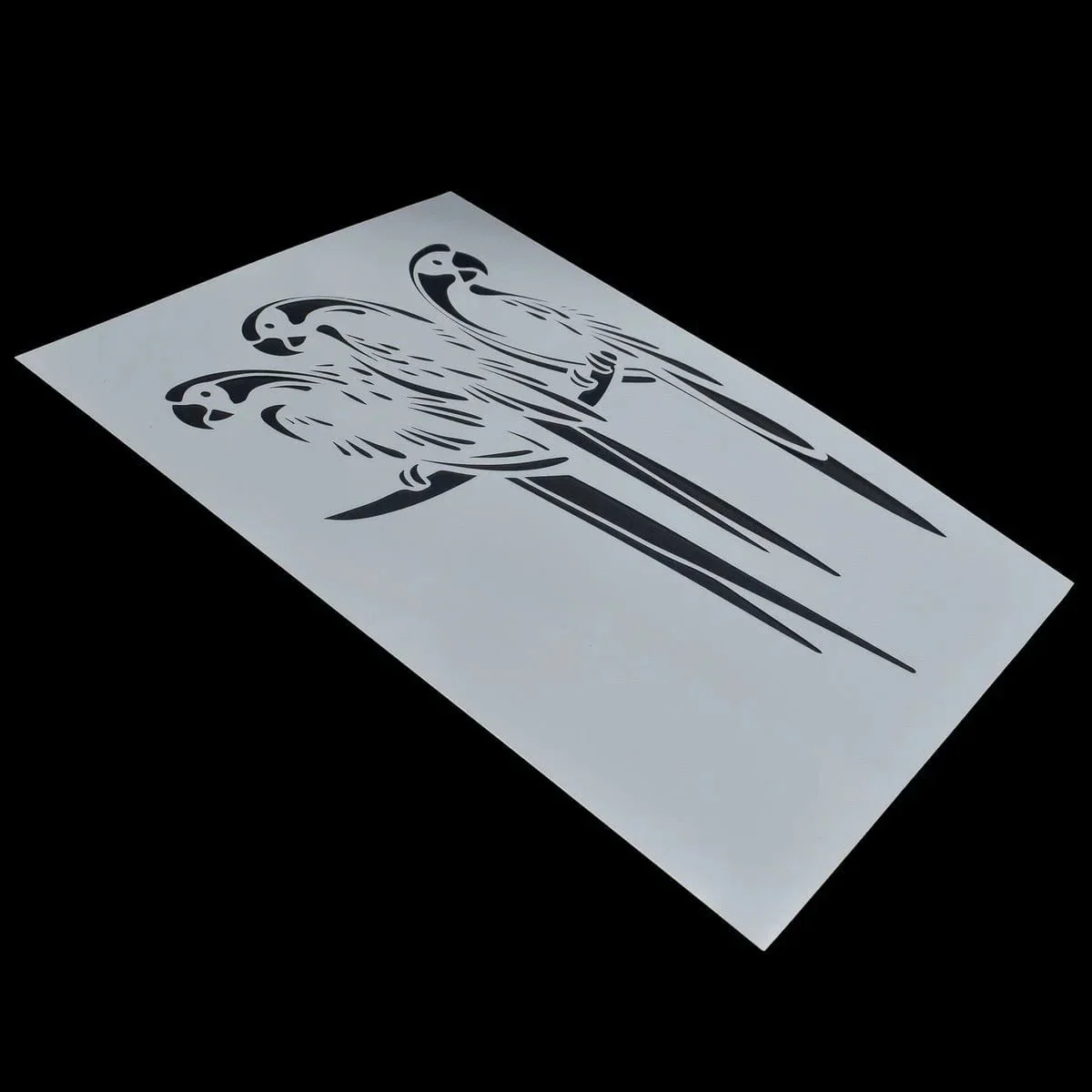 A5 Vibrant three Parrot Design Drawing Stencil Pack of 1 - Image 2