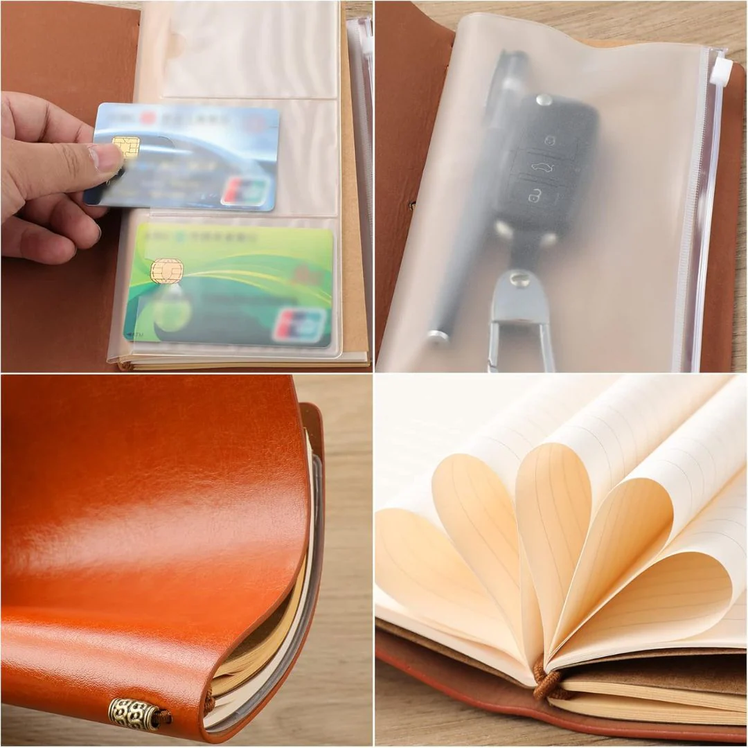 Vintage Brown Leather Journal Diary | 120×200 mm | Pack of 1 - Image 3